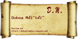 Dobsa Máté névjegykártya