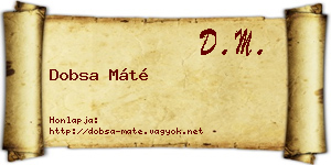 Dobsa Máté névjegykártya